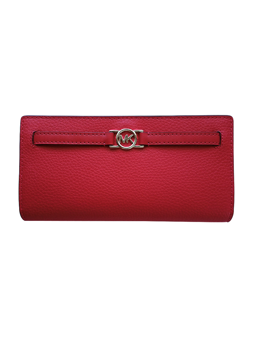 Michael Kors Reed Large Pebbled Leather Wallet Dark Raspberry