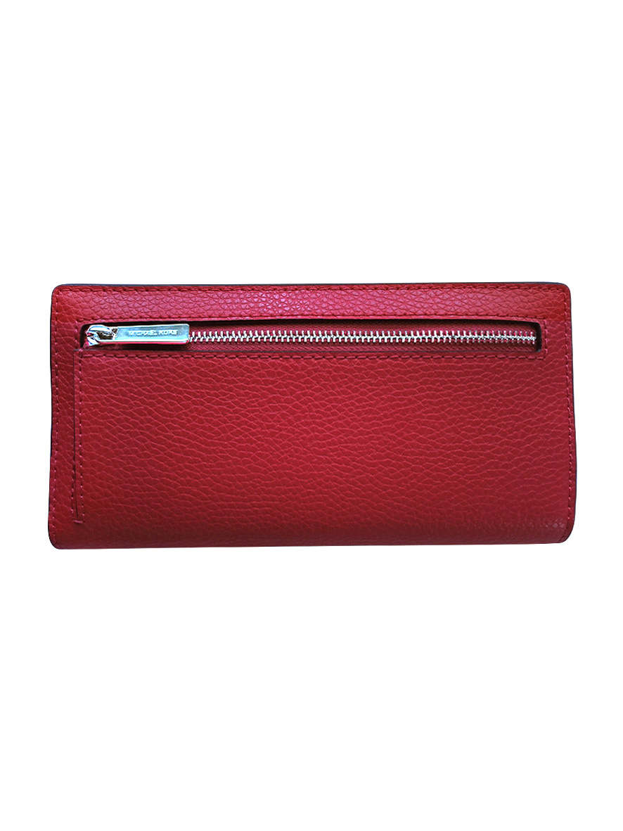 Michael Kors Reed Large Pebbled Leather Wallet Dark Raspberry