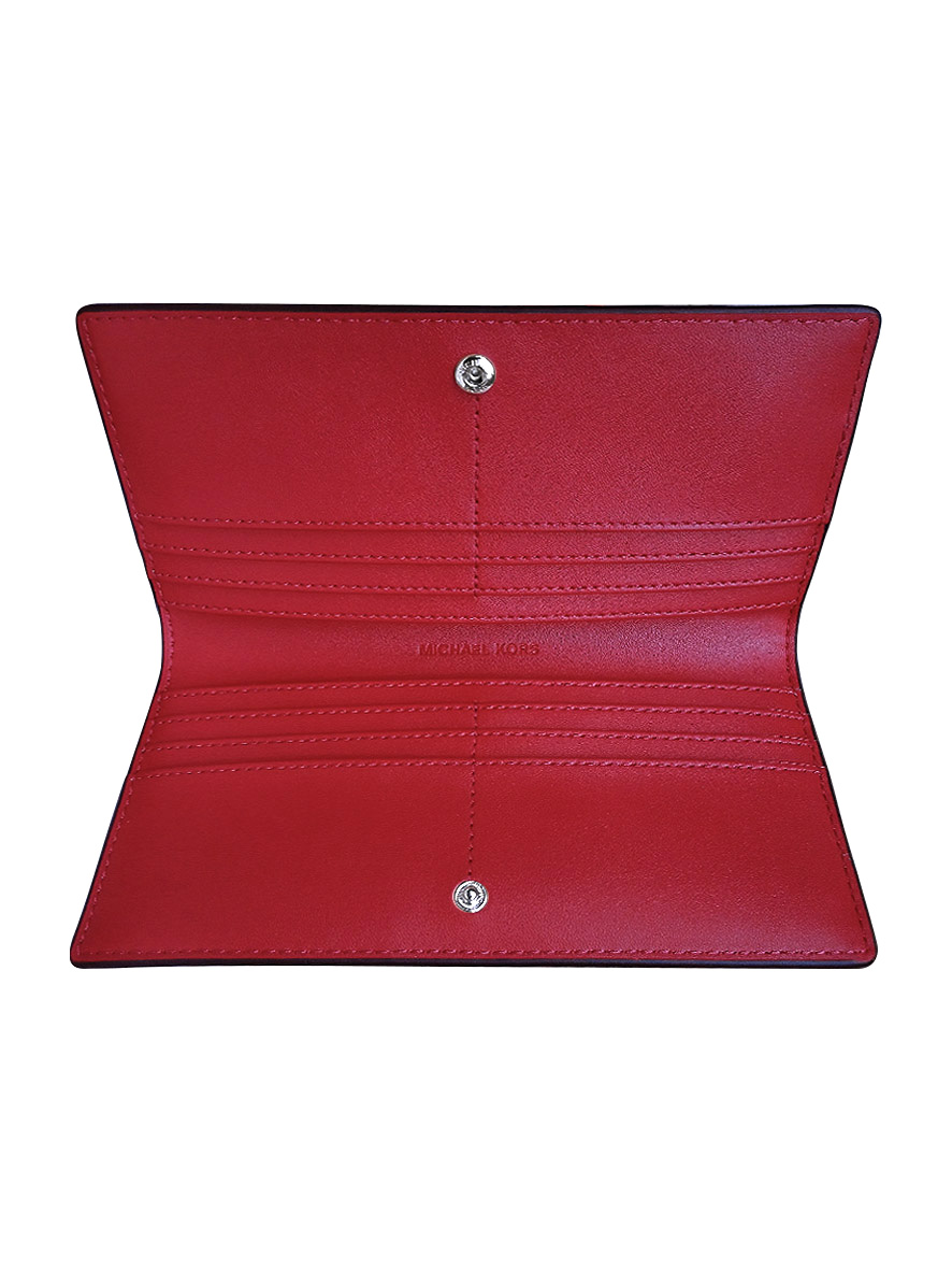 Michael Kors Reed Large Pebbled Leather Wallet Dark Raspberry
