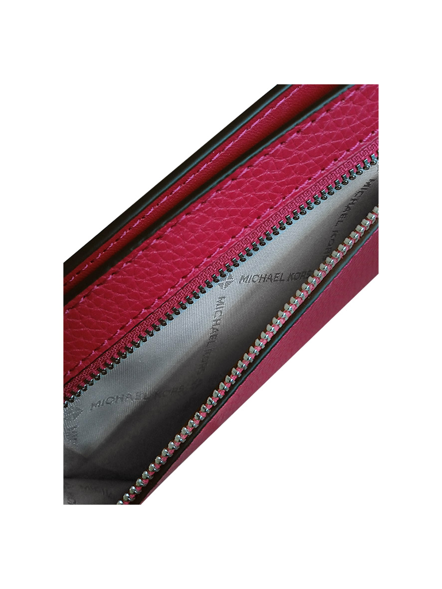 Michael Kors Reed Large Pebbled Leather Wallet Dark Raspberry
