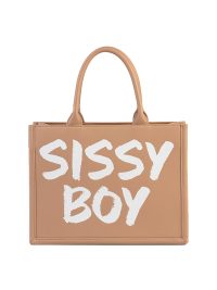 Sissy Boy Shopper with Bold Logo Print Taupe