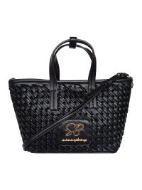 Sissy Boy Textured Mini Bag With Gold Trims Black