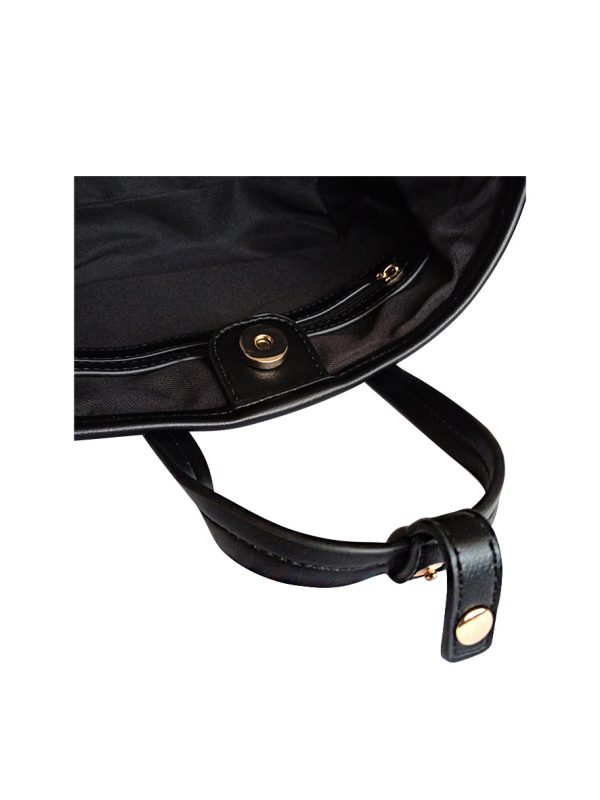 Sissy Boy Textured Mini Bag With Gold Trims Black