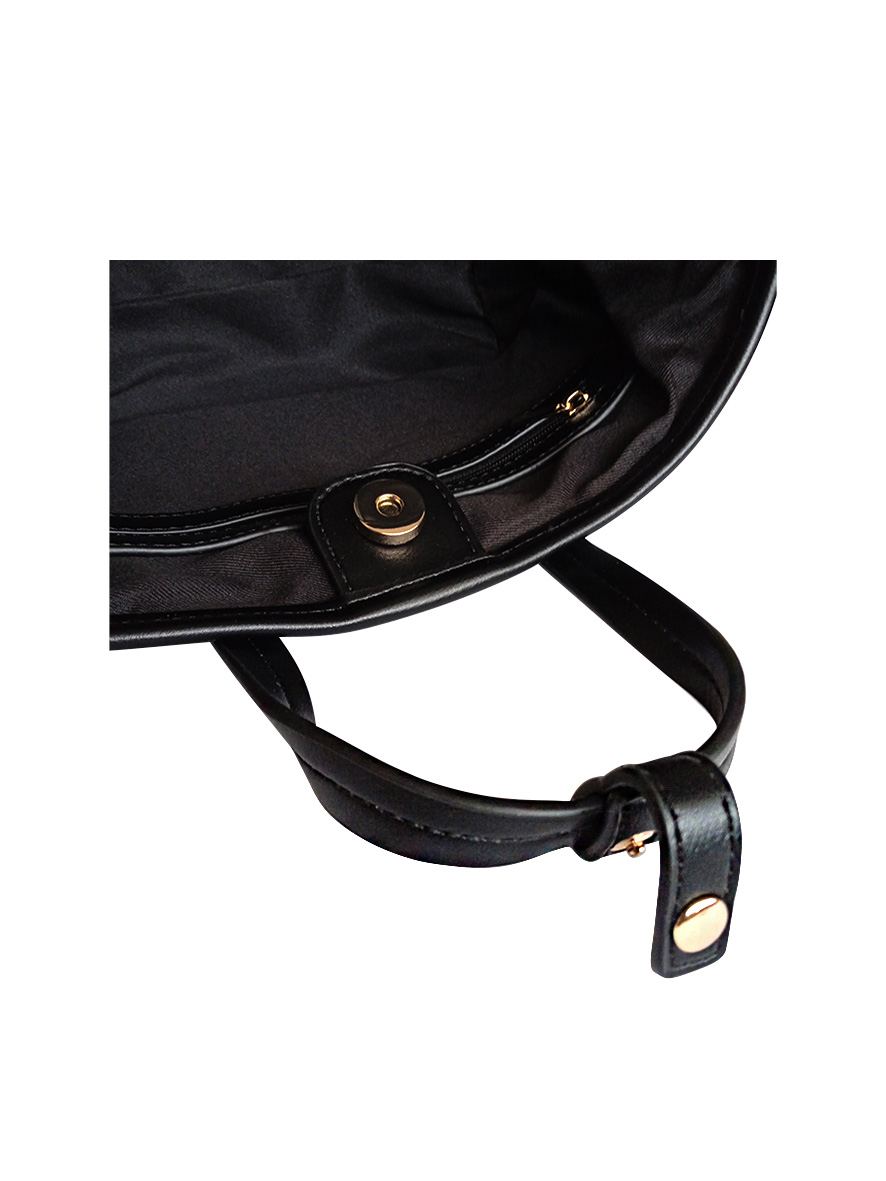Sissy Boy Textured Mini Bag With Gold Trims Black