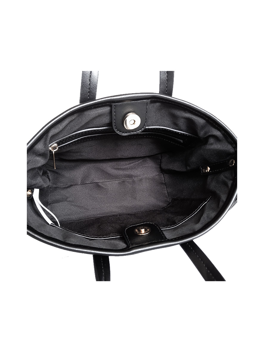 Sissy Boy Textured Mini Bag With Gold Trims Black