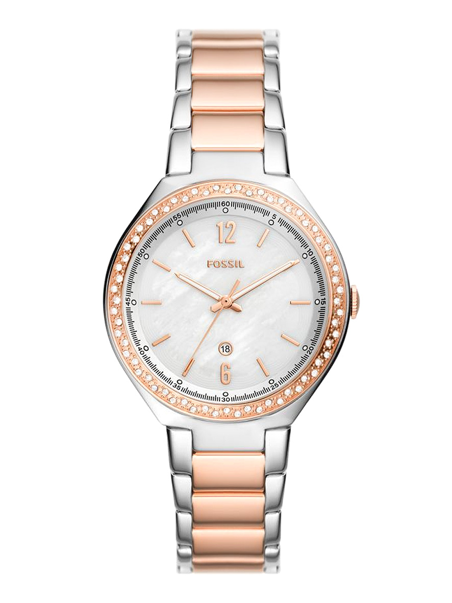 Fossil Women's Ashtyn Two Toned Silver and Rose Gold Bracelet Watch Stainless Steel