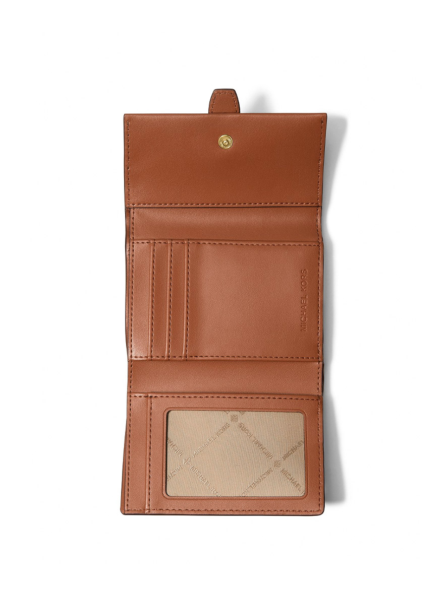 Michael Kors Greenwich Medium Signature Logo Trifold Wallet Brown