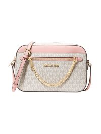 Michael Kors Jet Set Large Logo Crossbody Bag Powder Blush Multi