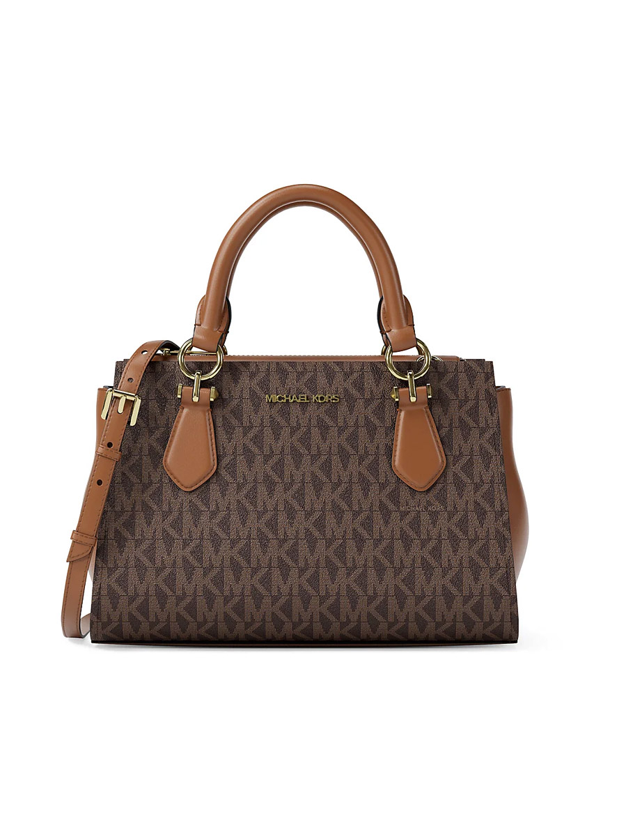 Michael Kors Marilyn Small Signature Logo Messenger Bag Brown