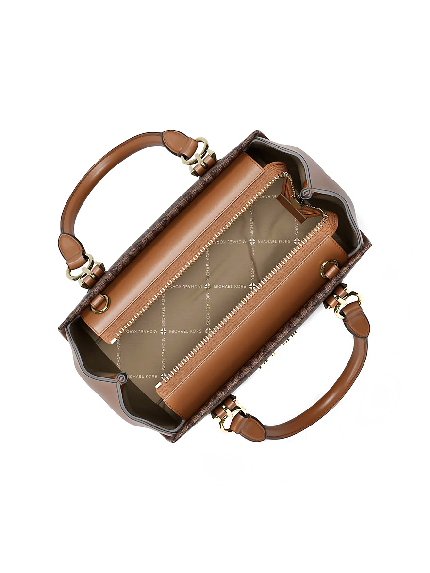 Michael Kors Marilyn Small Signature Logo Messenger Bag Brown