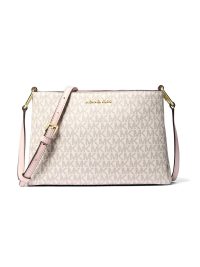 Michael Kors Trisha Medium Logo Crossbody Bag Powder Blush Multi
