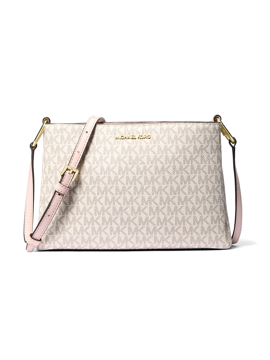 Michael Kors Trisha Medium Logo Crossbody Bag Powder Blush Multi