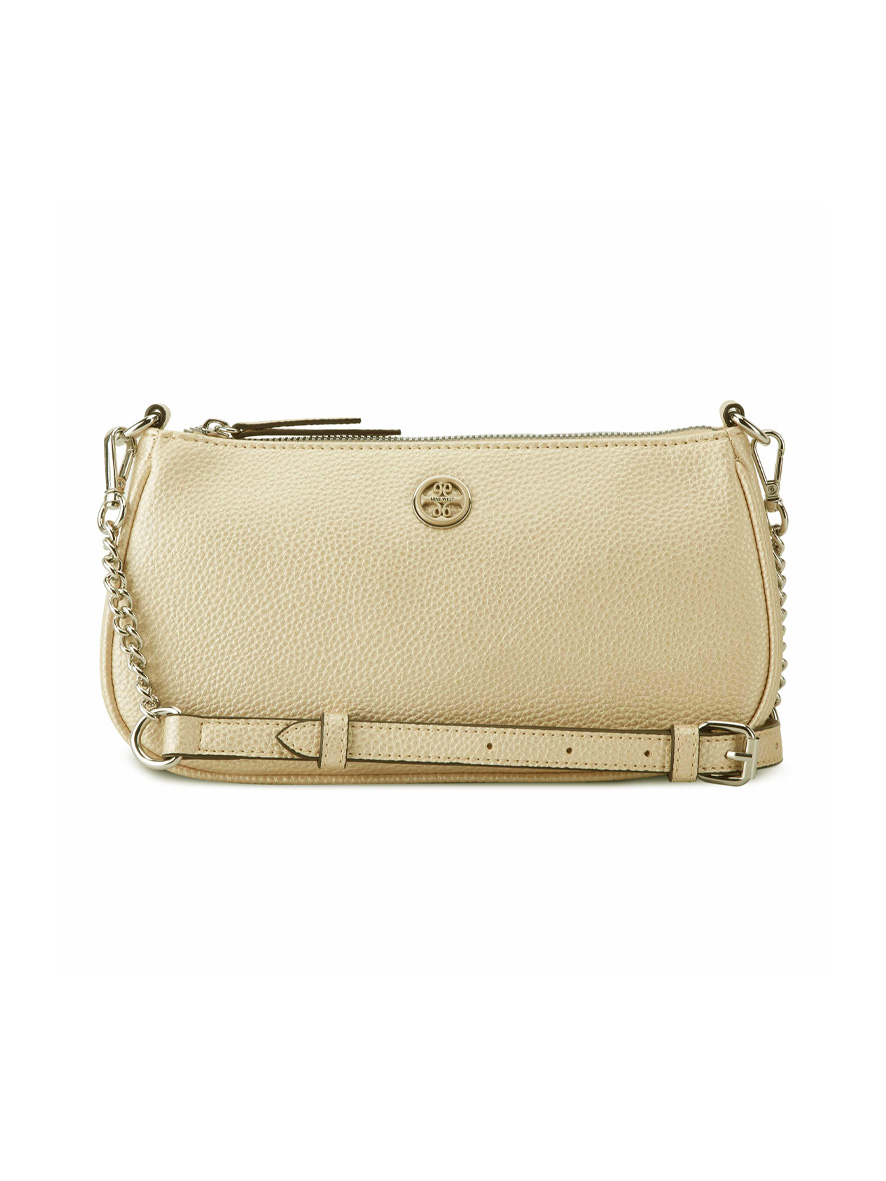 Nine West Avaya Mini Chain Top Zip Crossbody Bag Champagne