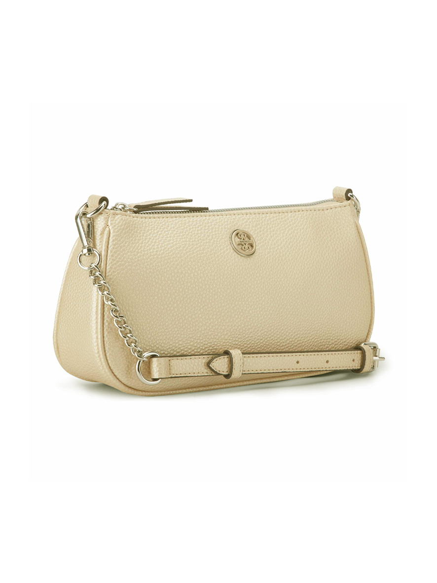 Nine West Avaya Mini Chain Top Zip Crossbody Bag Champagne