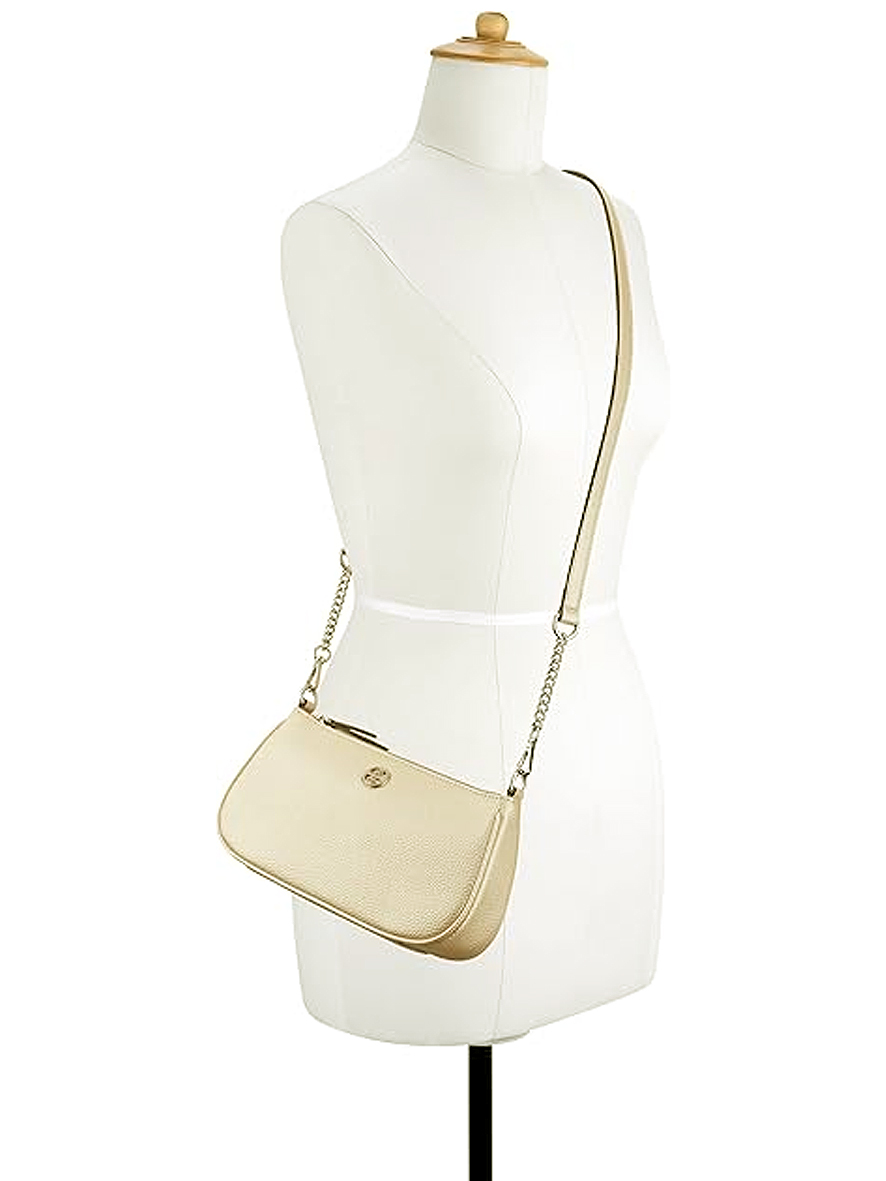 Nine West Avaya Mini Chain Top Zip Crossbody Bag Champagne