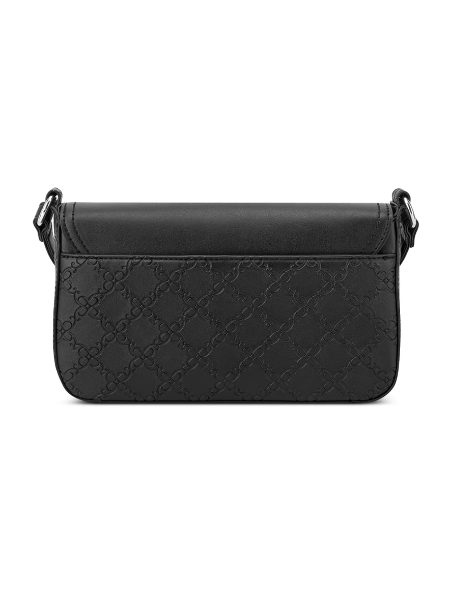 Nine West Bowie Mini Flap Crossbody Bag Black Embossed