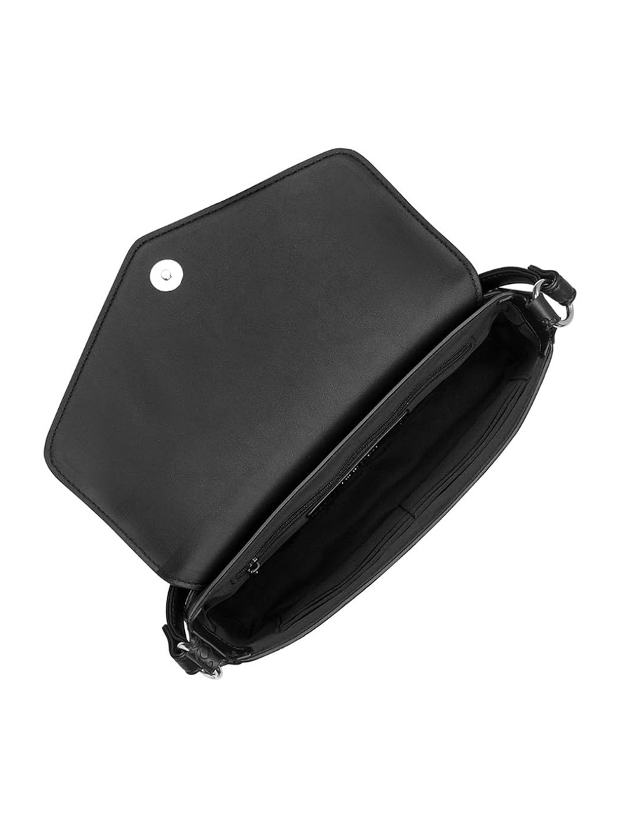 Nine West Bowie Mini Flap Crossbody Bag Black Embossed