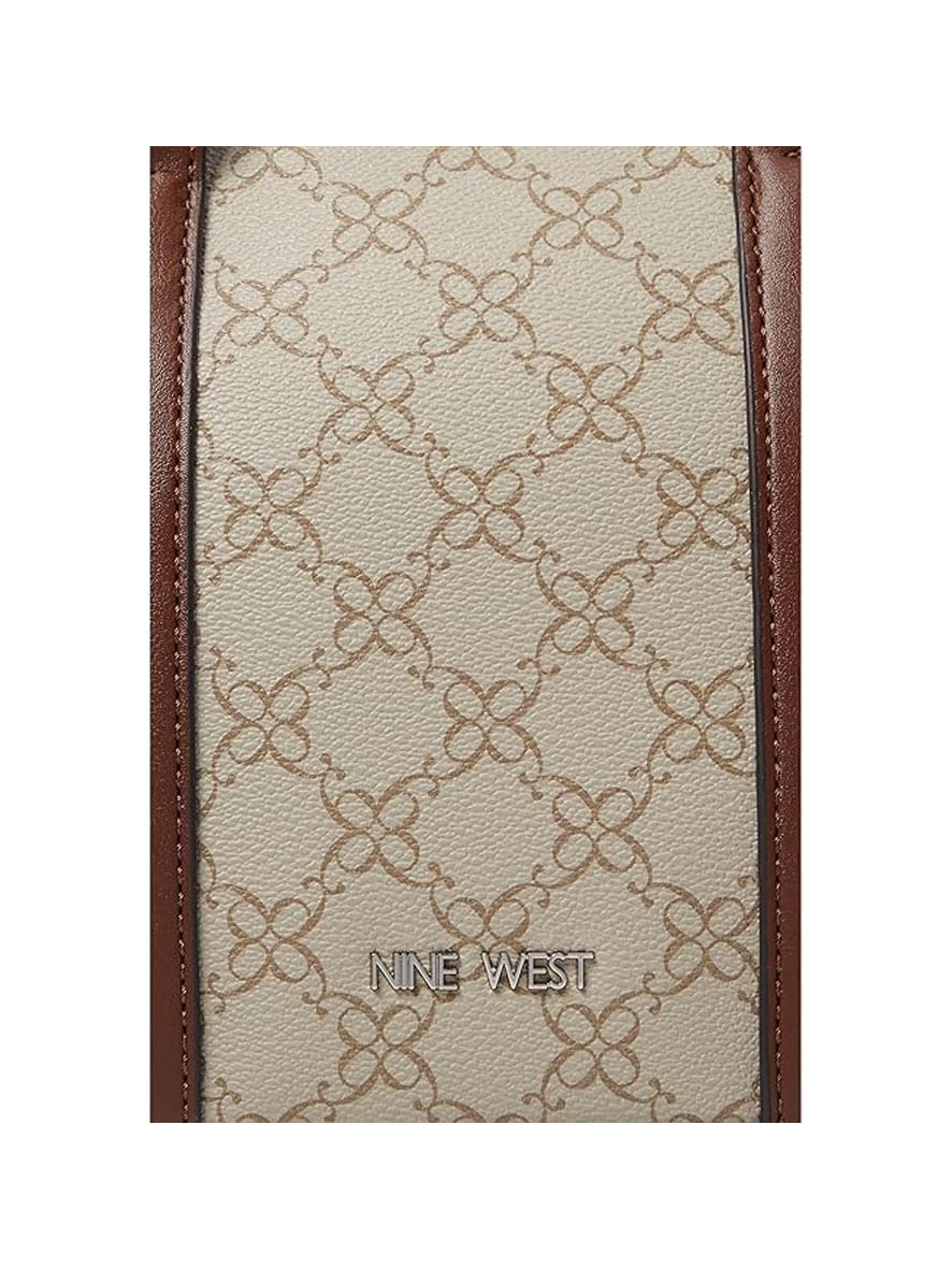 Nine West Kyndall Mini Tote Bag Mushroom Logo Mahogany