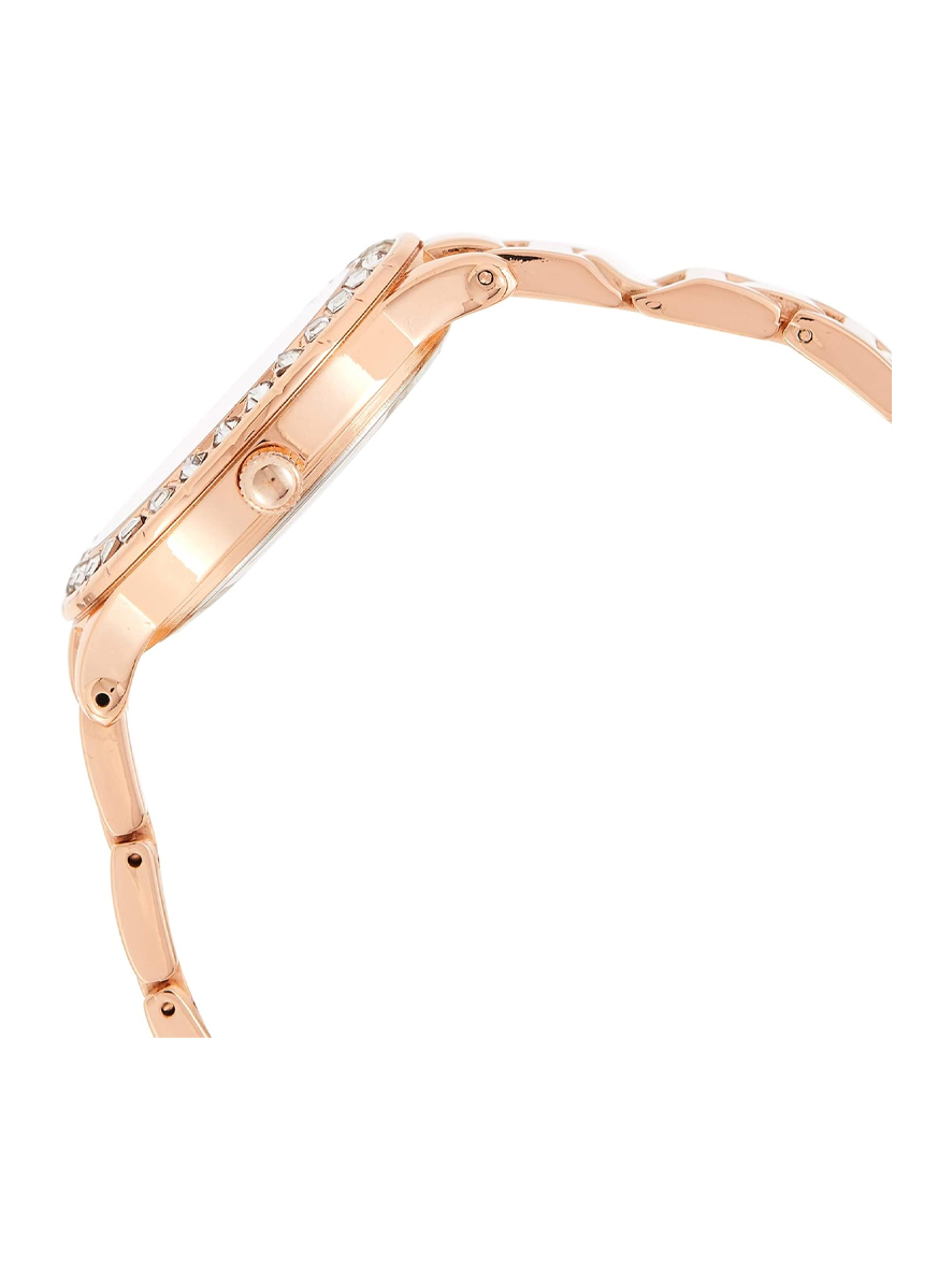 U.S. Polo Assn. Women's Rose Gold Bracelet Watch with Crystal Bezel