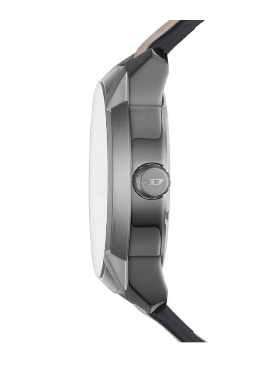 Diesel Men's Armbar Three Hand Date Gunmetal Tone Stainless Steel Watch with Blue Dial