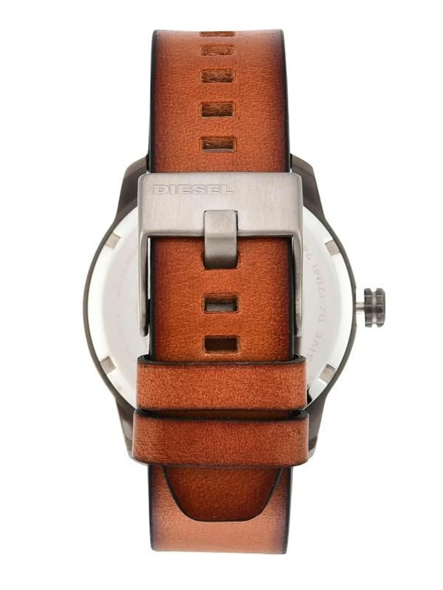 Diesel Men's Armbar Three Hand Date Gunmetal Tone Stainless Steel Watch with Blue Dial