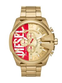 Diesel Men's Mega Chief Chronograph Gold Tone Stainless Steel Watch