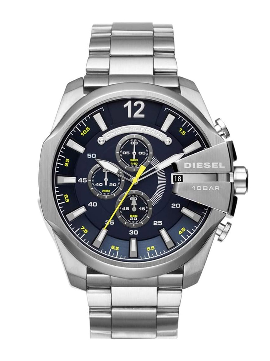 Diesel Men's Mega Chief Chronograph Stainless Steel Watch Silver