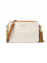 Michael Kors Jet Set Ginny Medium Logo Crossbody Bag Vanilla
