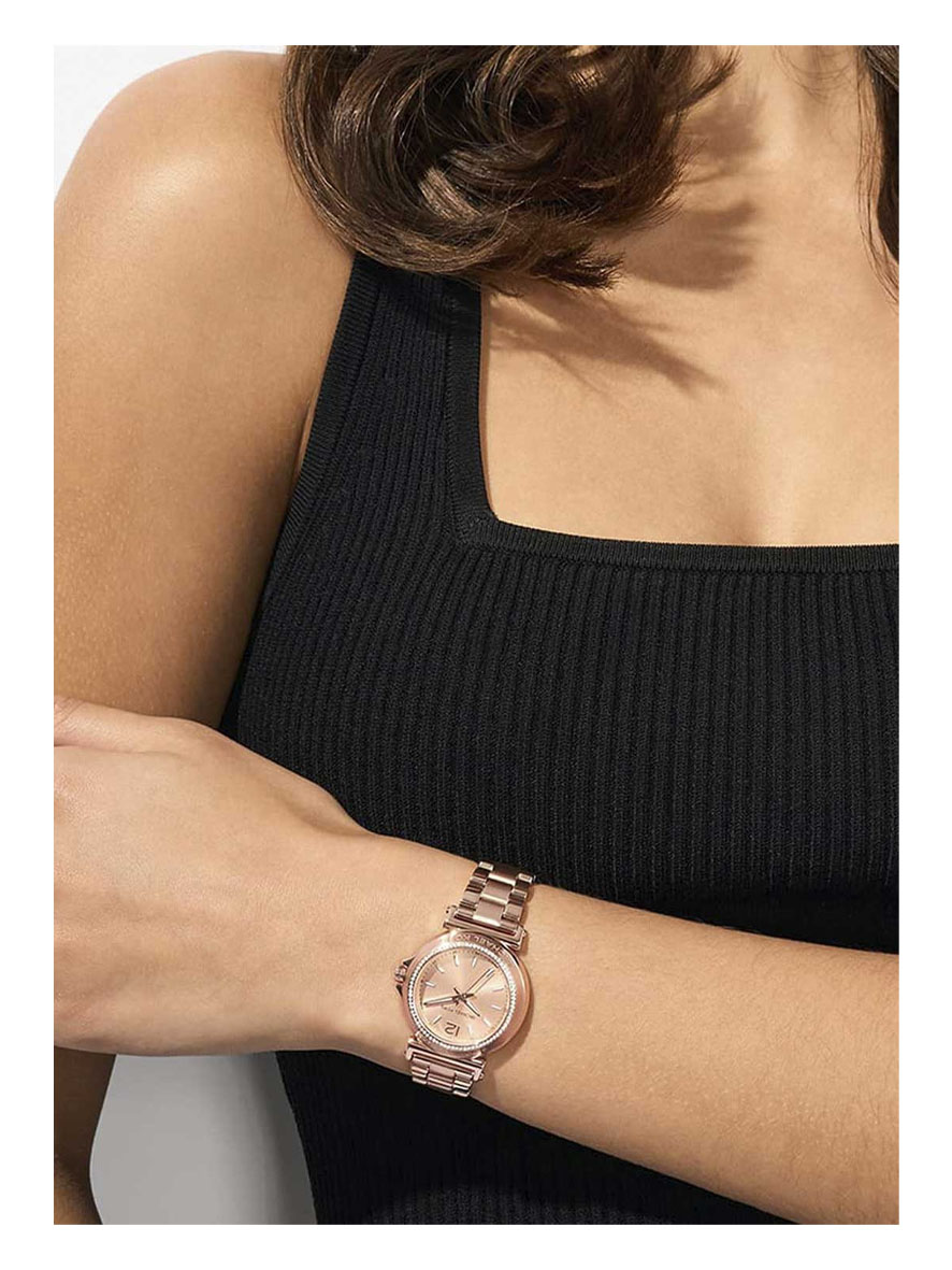 Michael Kors Mini Maren Pavé Rose Gold-Tone Watch