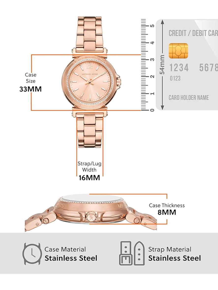 Michael Kors Mini Maren Pavé Rose Gold-Tone Watch