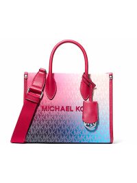 Michael Kors Mirella Small Ombré Signature Logo Crossbody Bag Dark Raspberry Multi