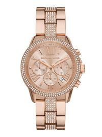 Michael Kors Oversized Brynn Pavé Rose Gold-Tone Watch