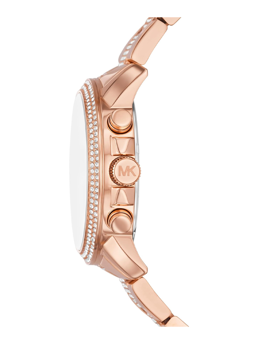 Michael Kors Oversized Brynn Pavé Rose Gold-Tone Watch