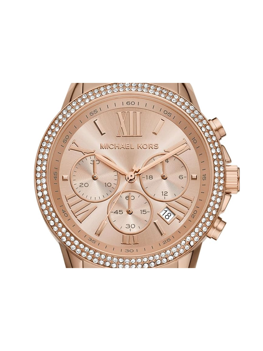 Michael Kors Oversized Brynn Pavé Rose Gold-Tone Watch