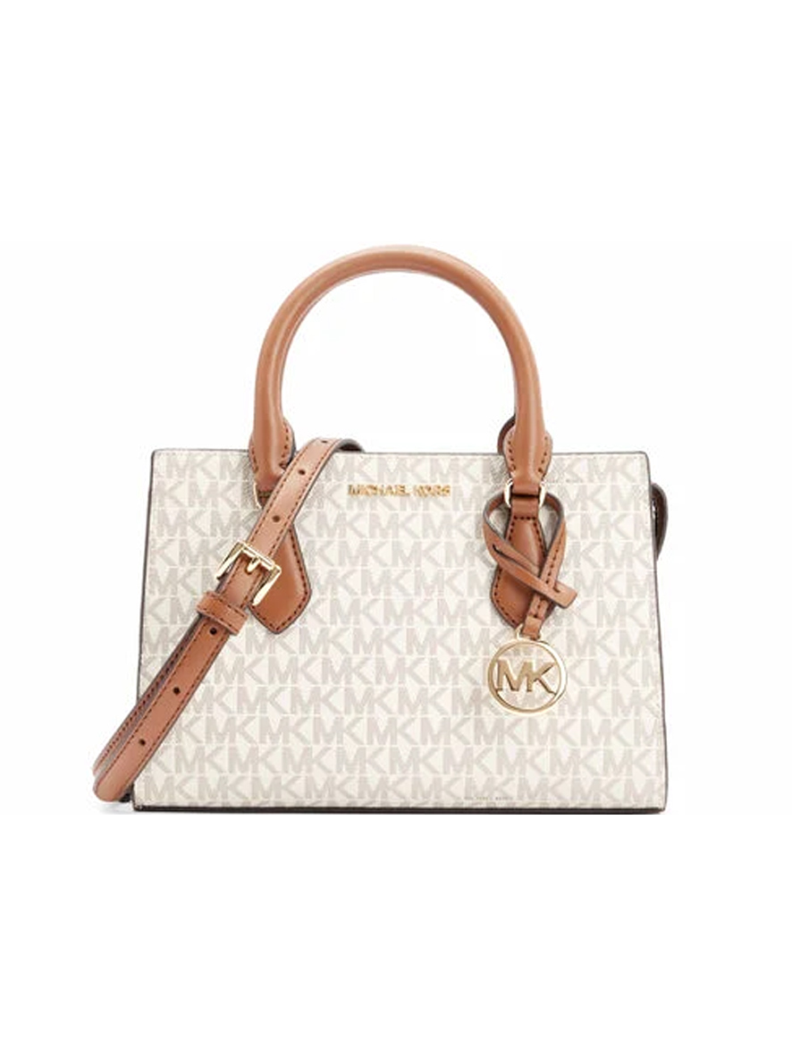 Michael Kors Sheila Small Signature Logo Satchel Vanilla