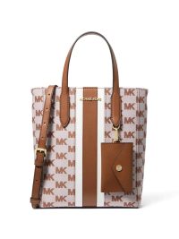 Michael Kors Vincent Small Logo Jacquard Convertible Tote Bag with Card Case Luggage