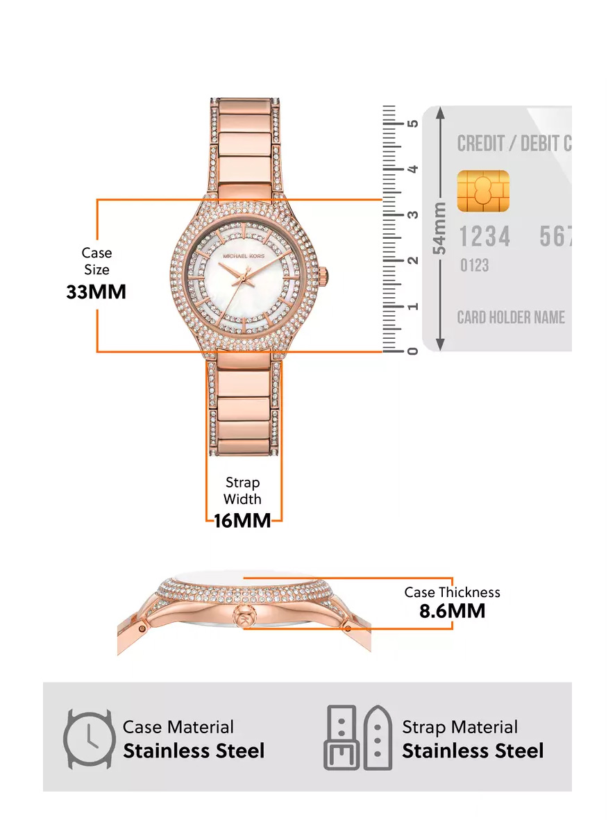 Michael Kors Women's Sylvia Pavé Rose Gold-Tone Watch