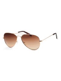 Calvin Klein Women's Aviator Sunglasses Gold Frame Brown Gradient Lens