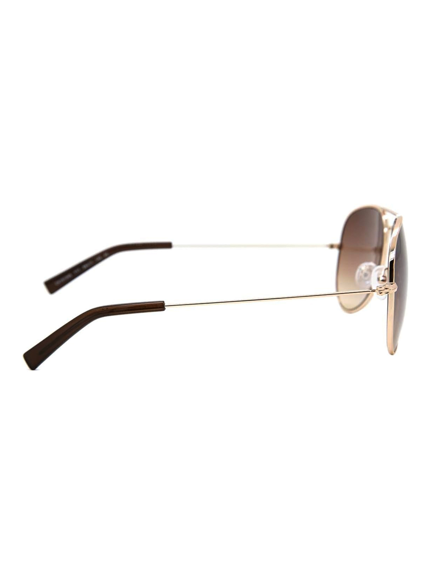 Calvin Klein Women's Aviator Sunglasses Gold Frame Brown Gradient Lens