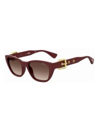 Moschino Women's Cat-Eye Butterfly Sunglasses Burgundy Frame Brown Gradient Lens