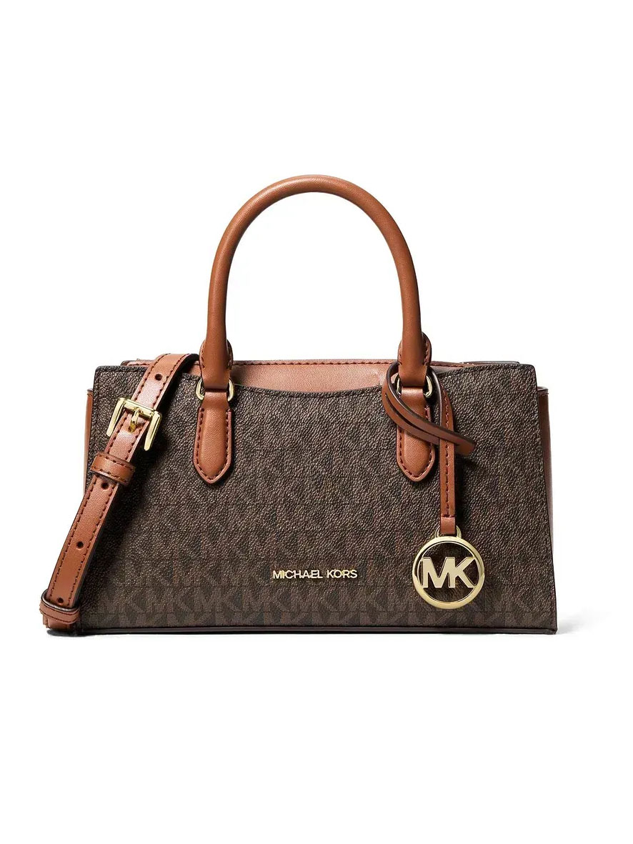 Michael Kors Arden Small Signature Logo Messenger Bag Brown