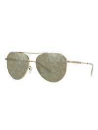 Michael Kors Cheyenne Sunglasses Aviator Silver Gold Lens Light Gold Frame