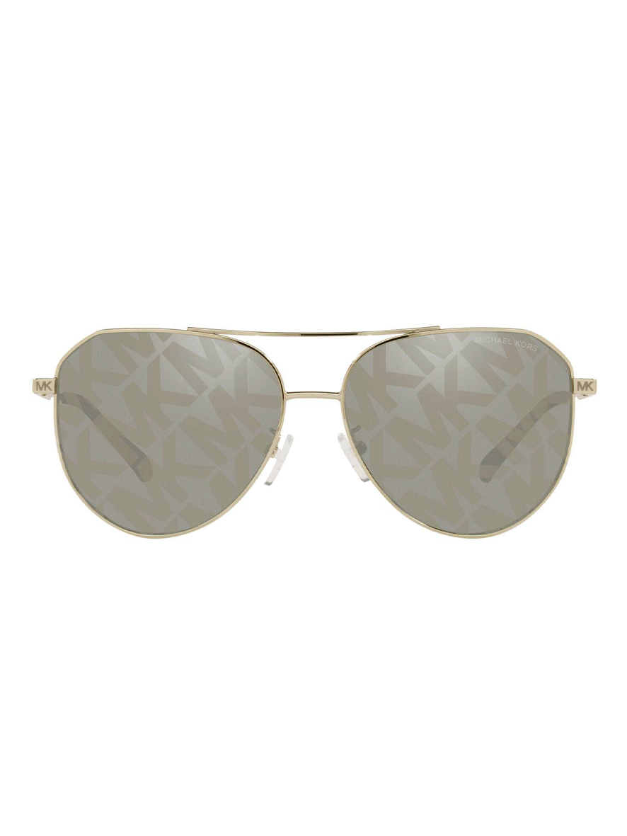Michael Kors Cheyenne Sunglasses Aviator Silver Gold Lens Light Gold Frame