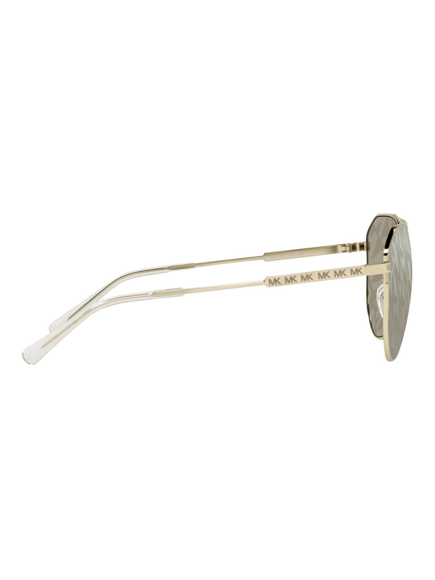 Michael Kors Cheyenne Sunglasses Aviator Silver Gold Lens Light Gold Frame