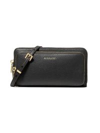 Michael Kors Jet Set Large Pebbled Leather Convertible Crossbody Bag Black