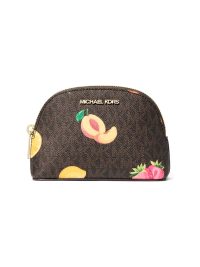 Michael Kors Jet Set Travel Medium Printed Signature Logo Travel Kit Brown