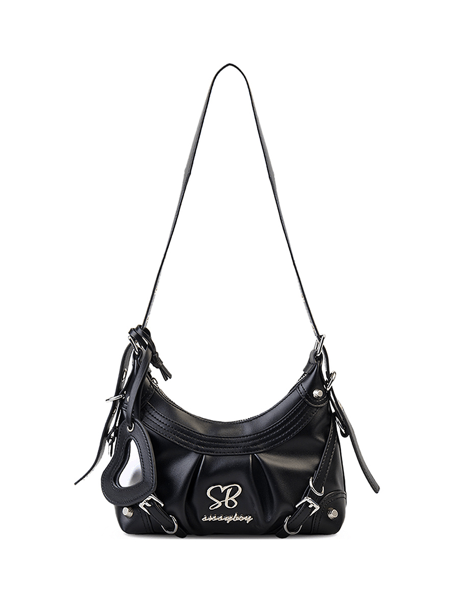 Sissy Boy Dalia Shoulder Bag With Front Belt Black
