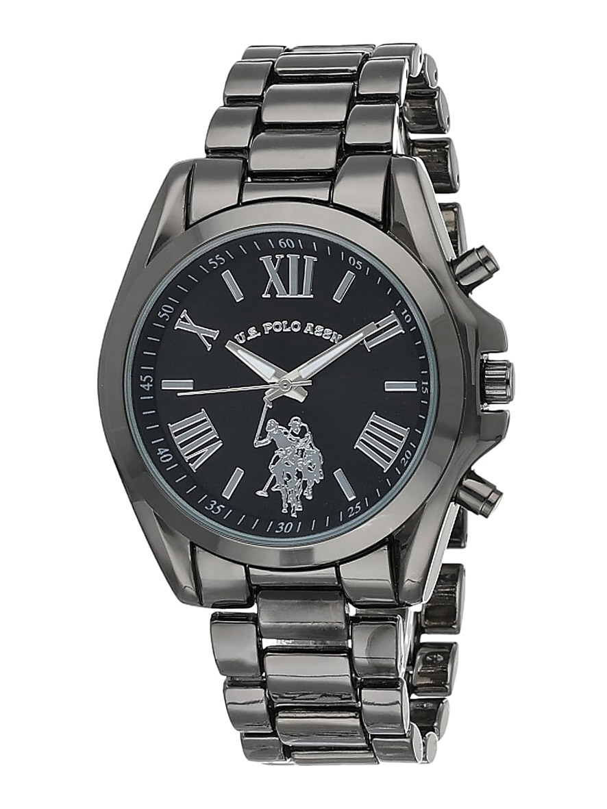 U.S. Polo Assn. Men's Analog Quartz Watch with Alloy Strap Gunmetal Black