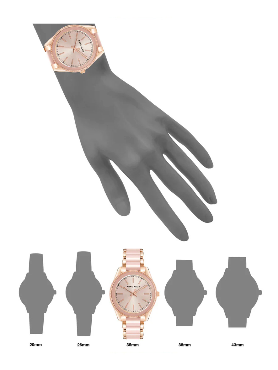 Anne Klein Women's Rose Gold Tone Light Pink Resin Bracelet Watch