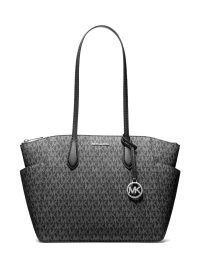 Michael Kors Marilyn Medium Signature Logo Tote Bag Black